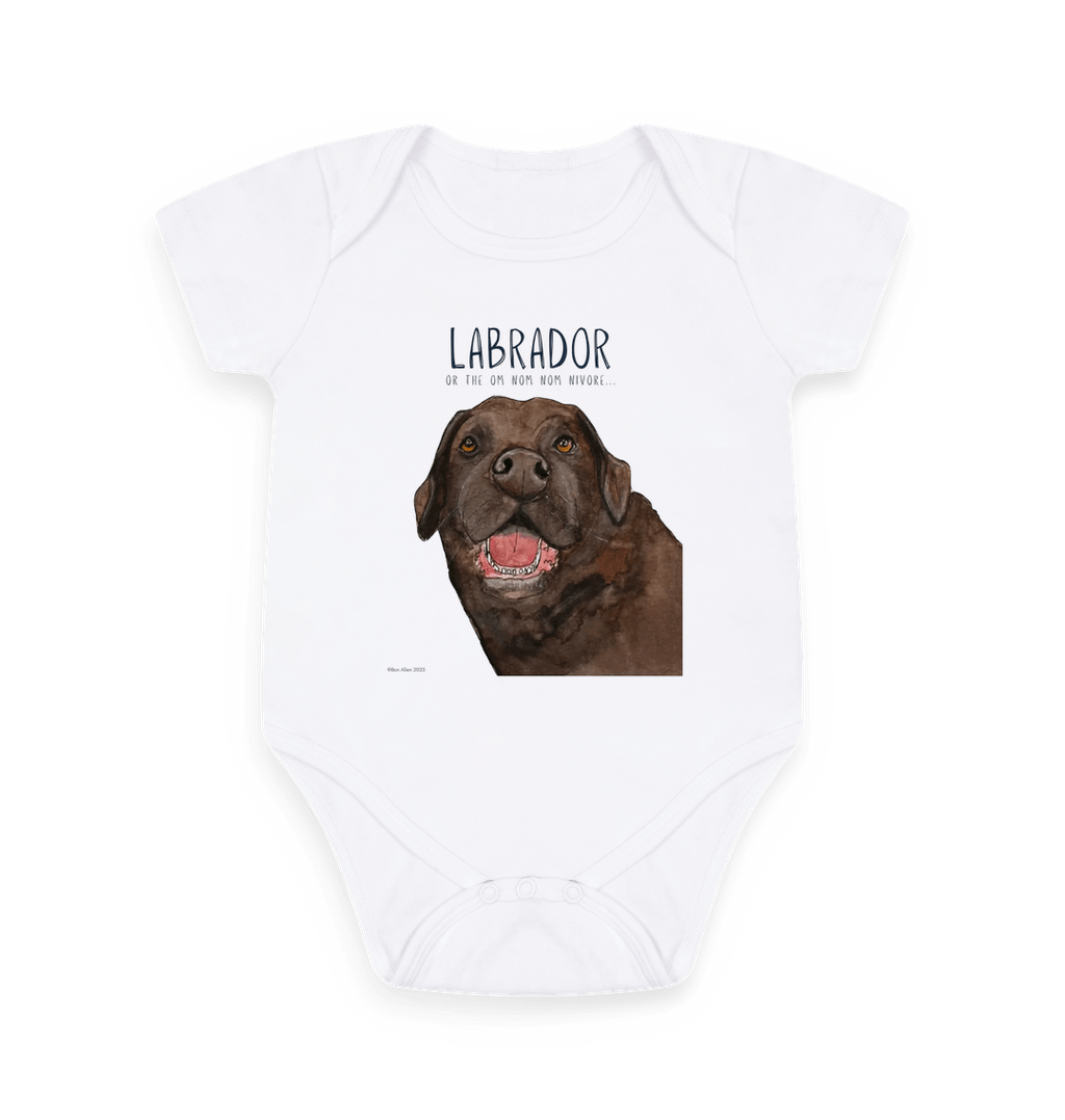 Chocolate Labrador Baby Bodysuit Organic Cotton