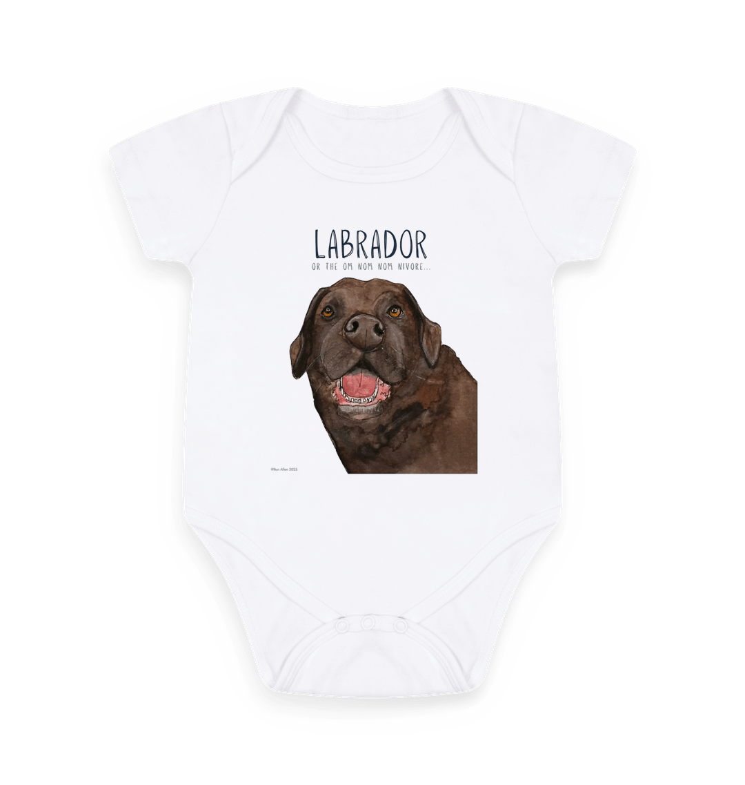 Chocolate Labrador Baby Bodysuit Organic Cotton