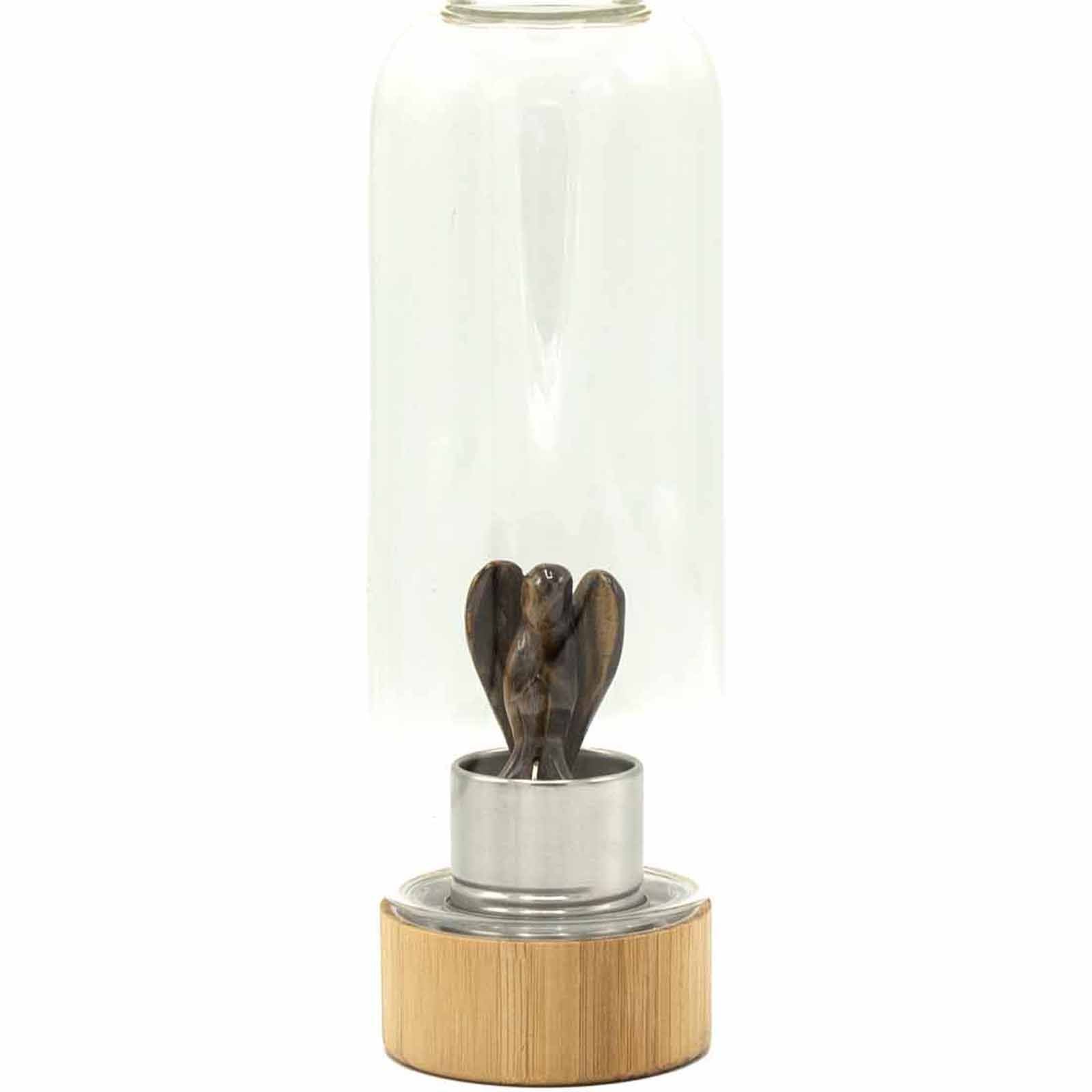 Crystal Infused Glass Water Bottle Tiger's Eye