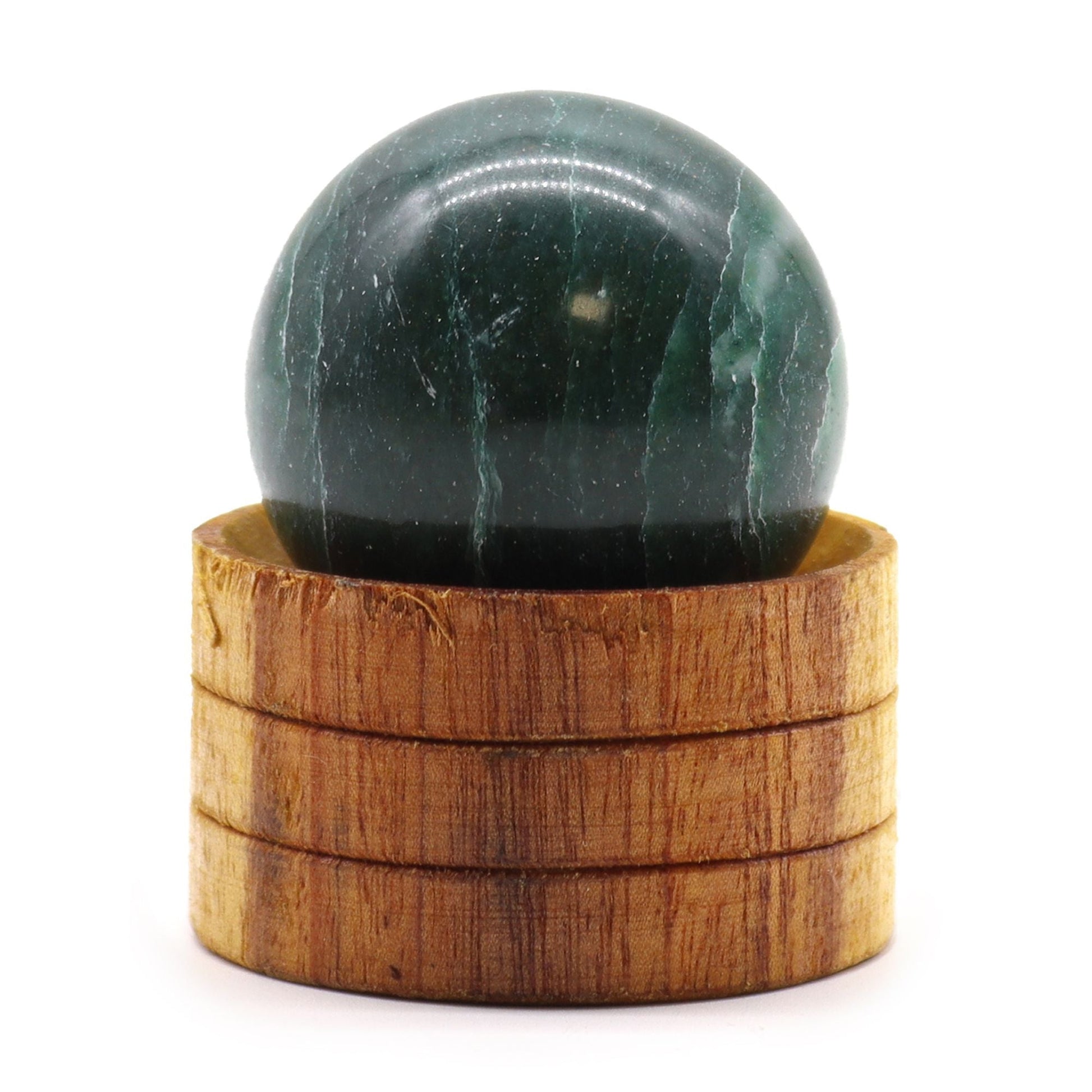 Indian Jade Gemstone Sphere 40mm with Stand