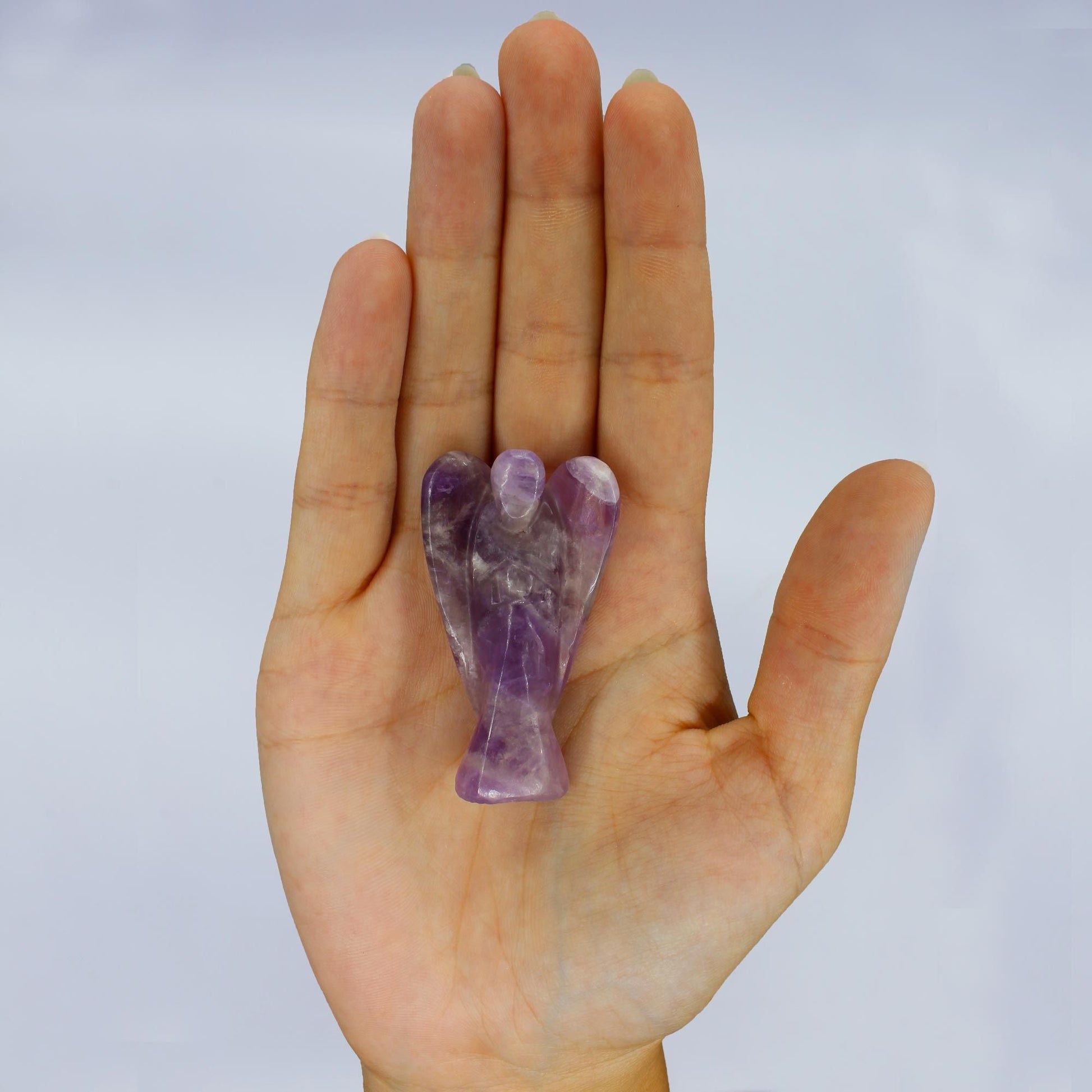 Hand Carved Gemstone Angel in Amethyst