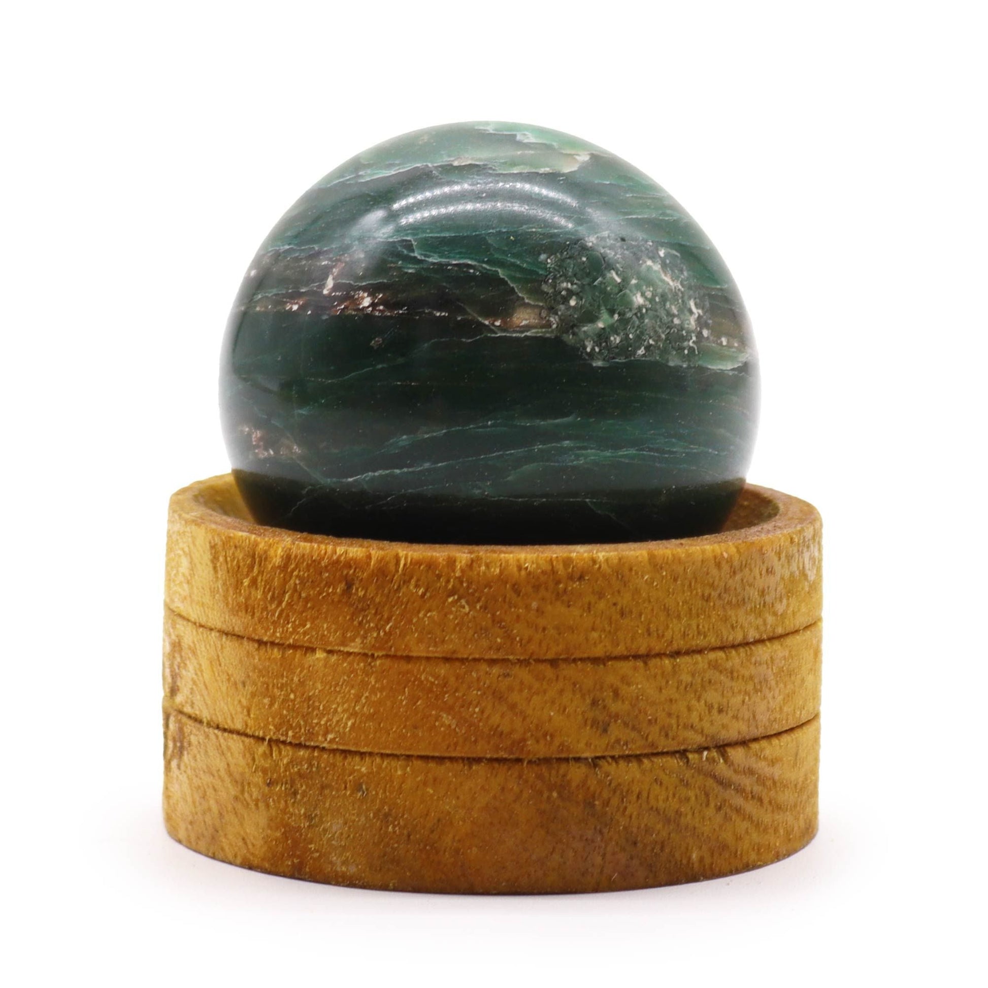 Indian Jade Gemstone Sphere 50mm with Stand