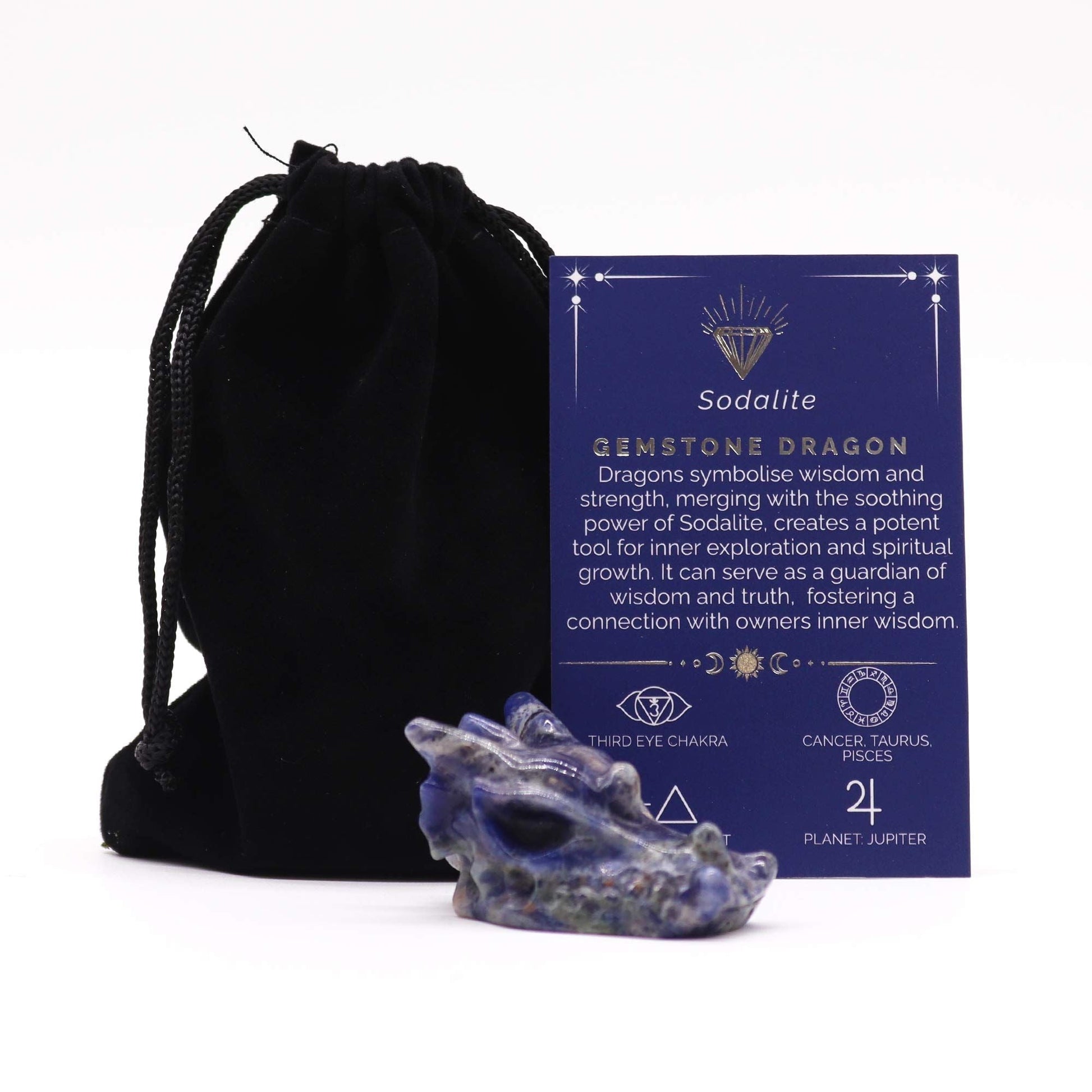 Sodalite Small Dragon Head Gemstone