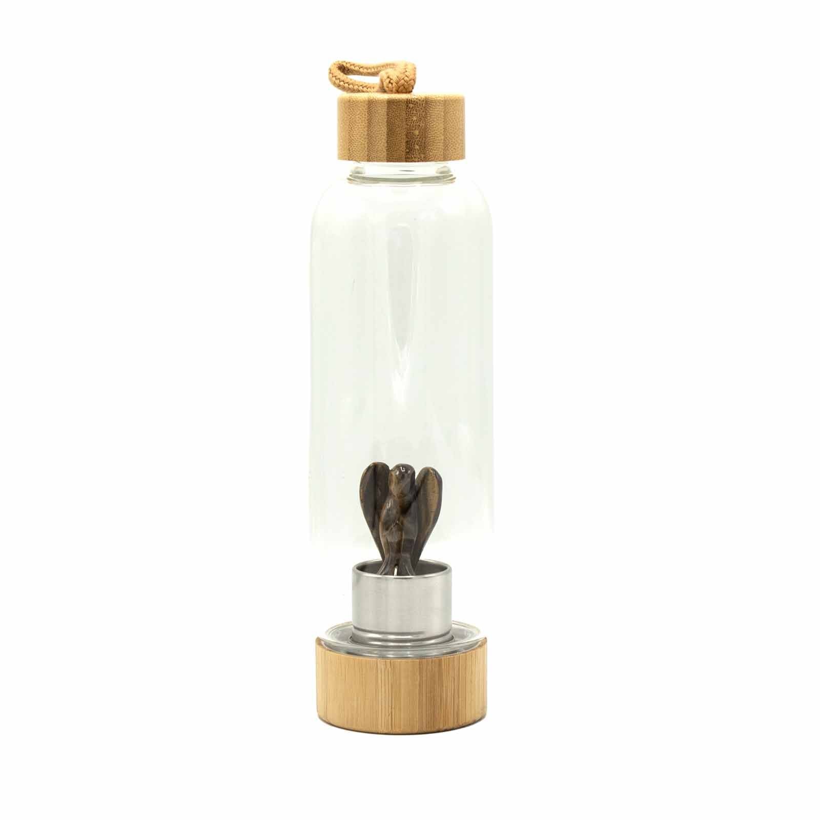 Crystal Infused Glass Water Bottle Tiger's Eye