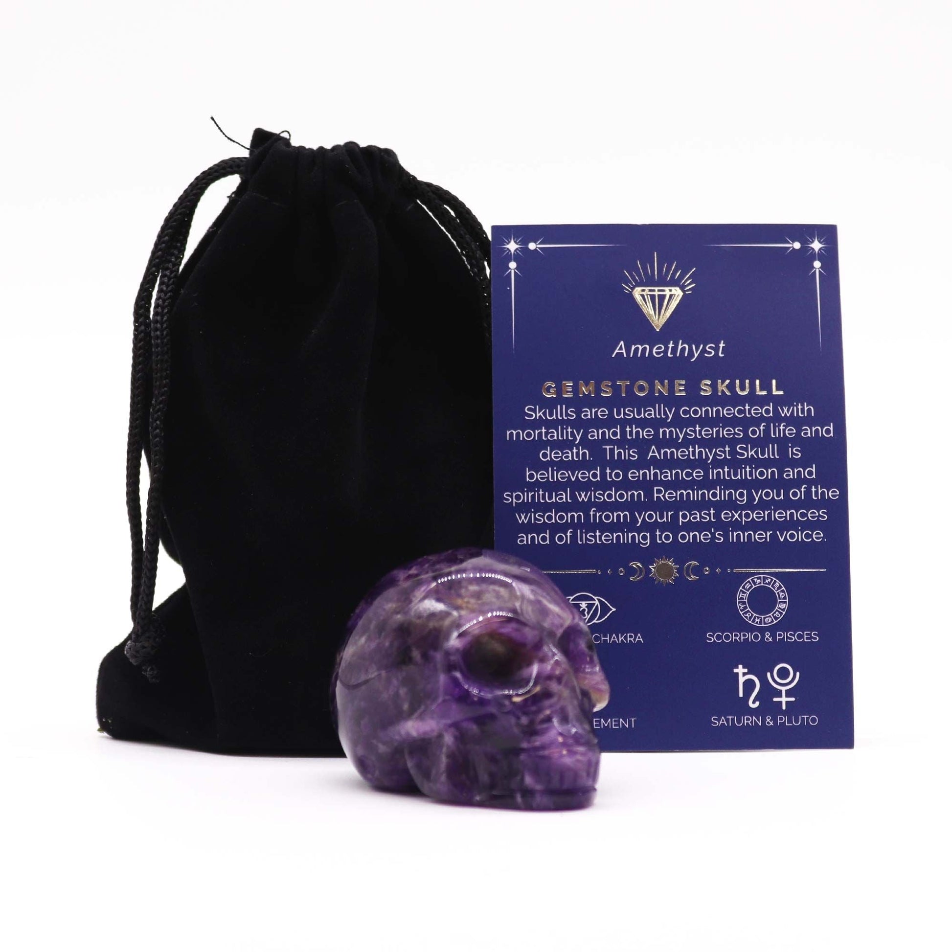 Large Amethyst Gemstone Skull