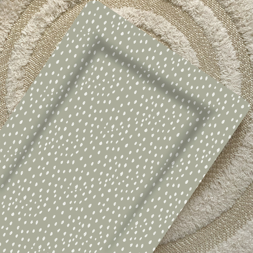 Standard Changing Mat - Sage Green Spots