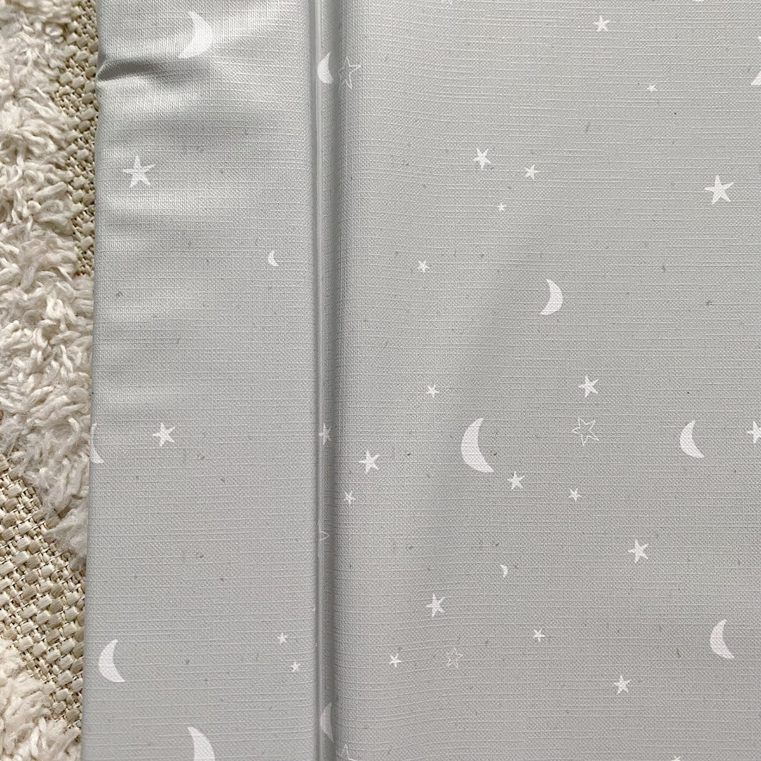 Standard Changing Mat - Grey-green moon and stars Print