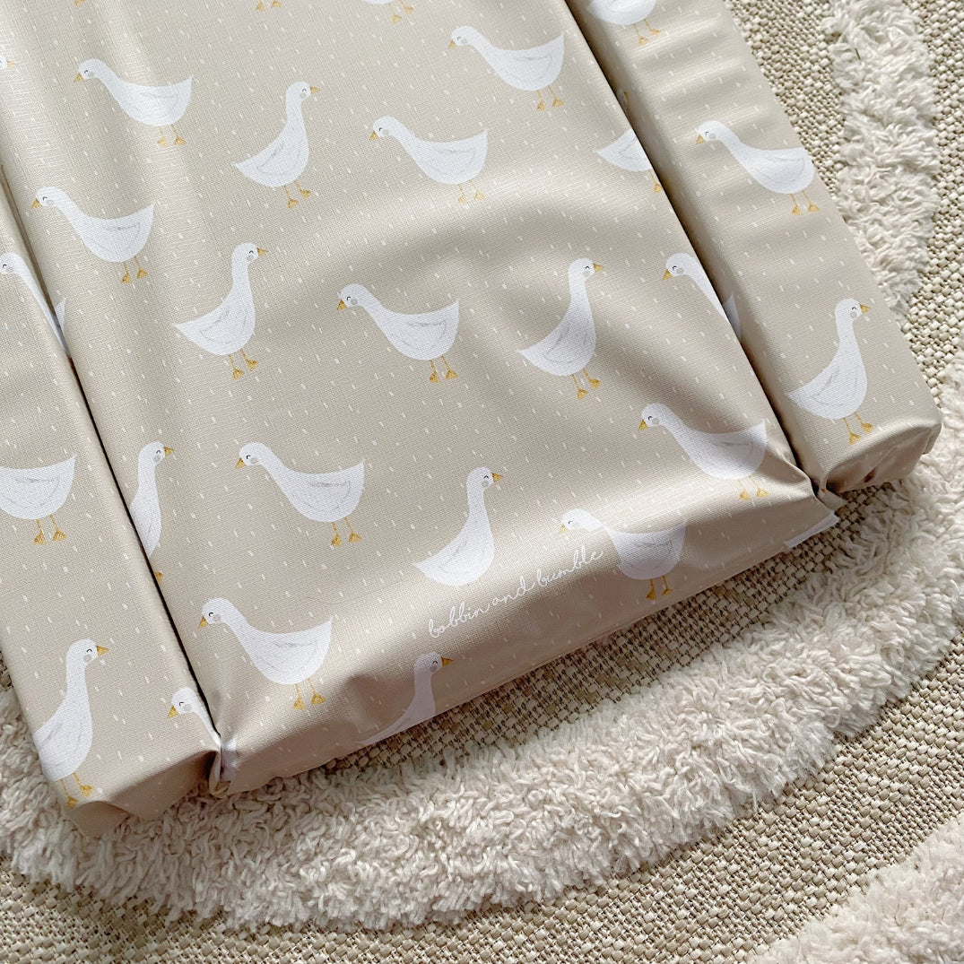 Standard Changing Mat - White Goose Unisex Print