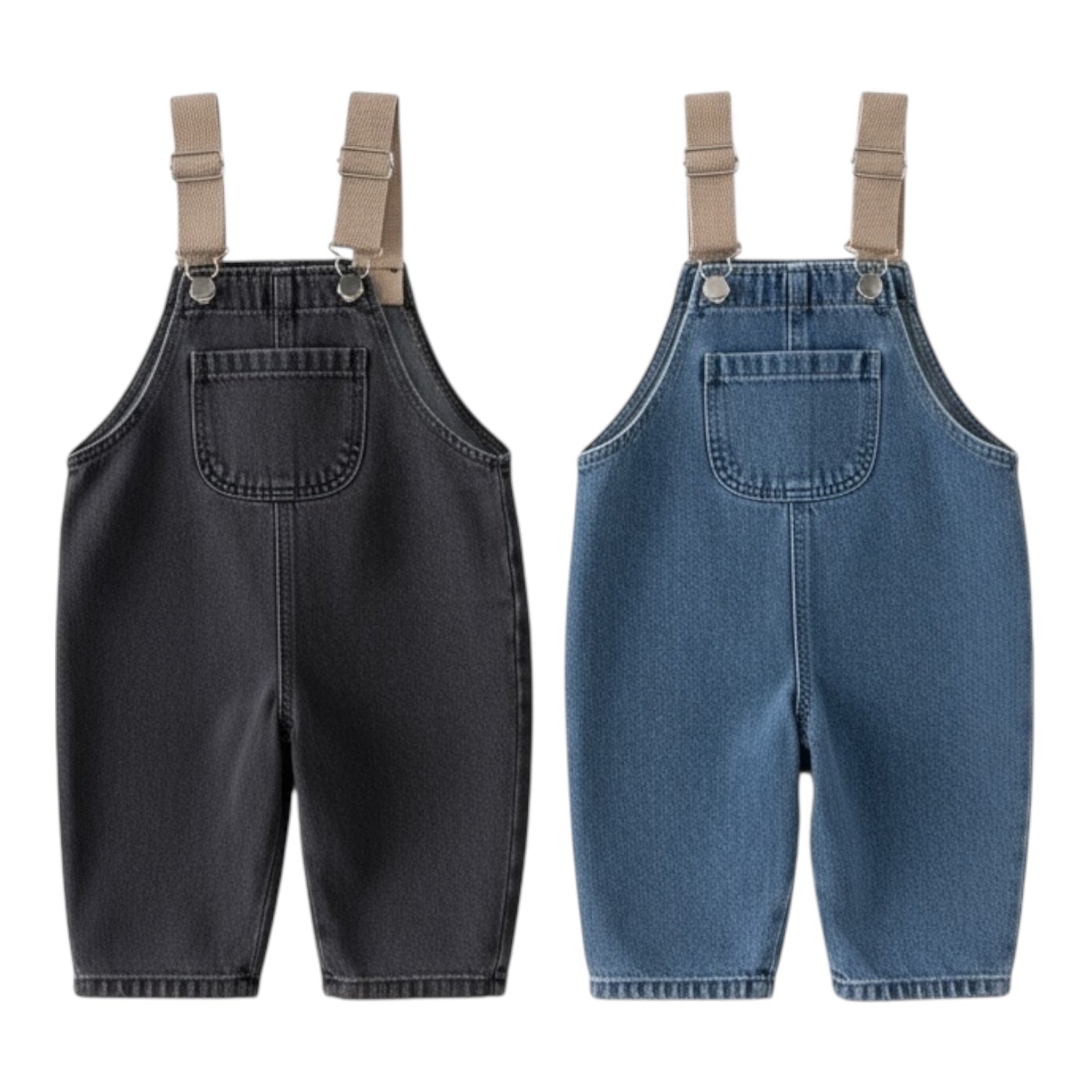 Denim Adjustable Strap Overalls for Kids