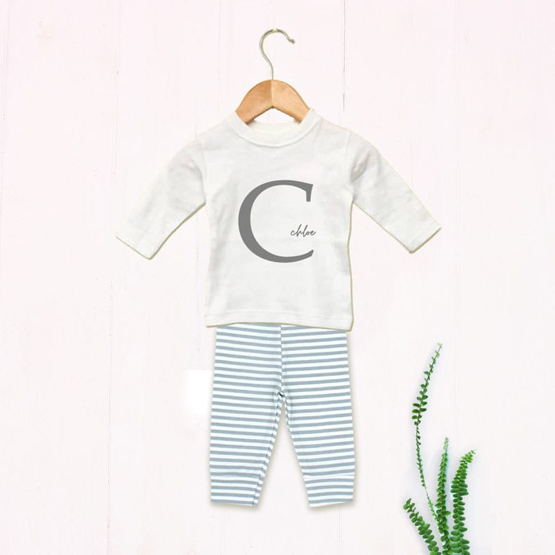 Personalised Baby Monogram Cotton Outfit Set for Newborns 0 to 3 Months