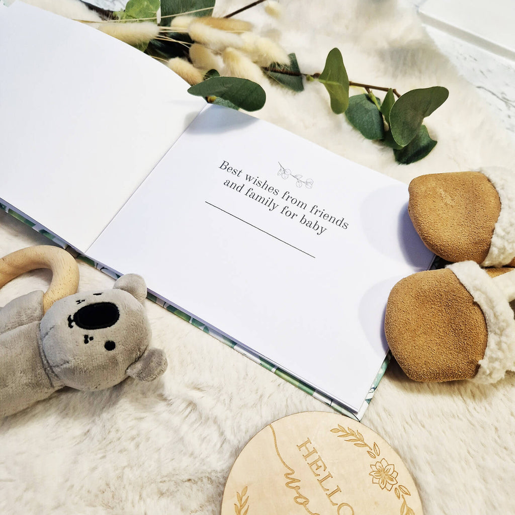Wishes for Baby Guestbook White A5