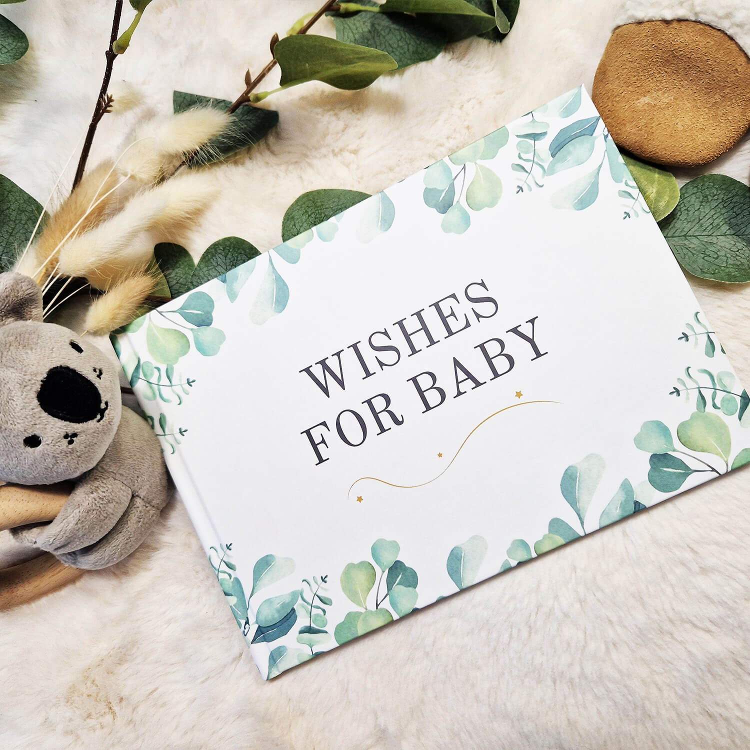 Wishes for Baby Guestbook White A5
