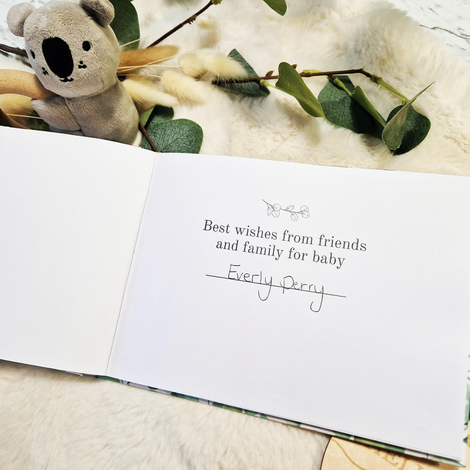 Wishes for Baby Guestbook White A5