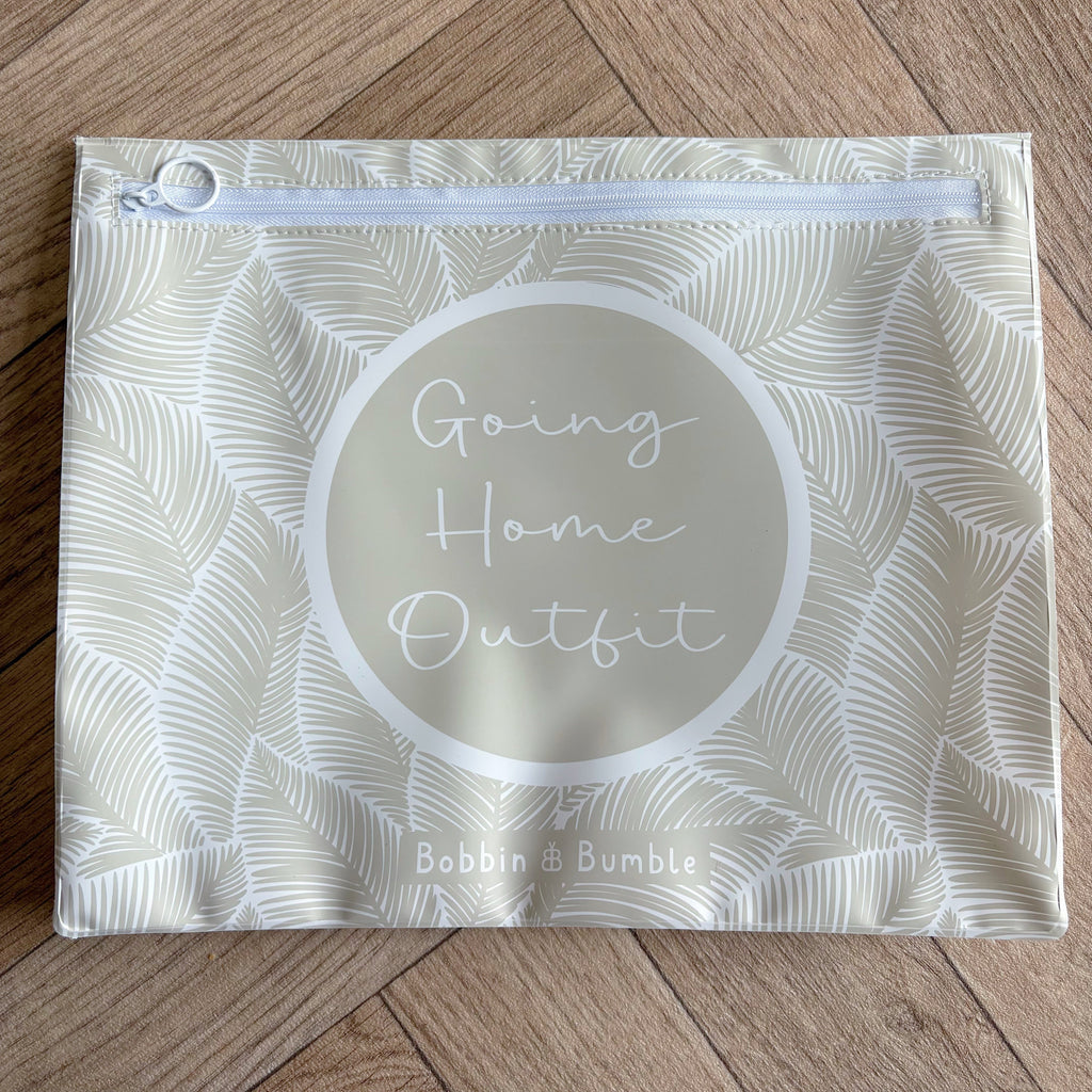 Hospital Bag Organiser Pouches - Unisex Beige Leaf Print