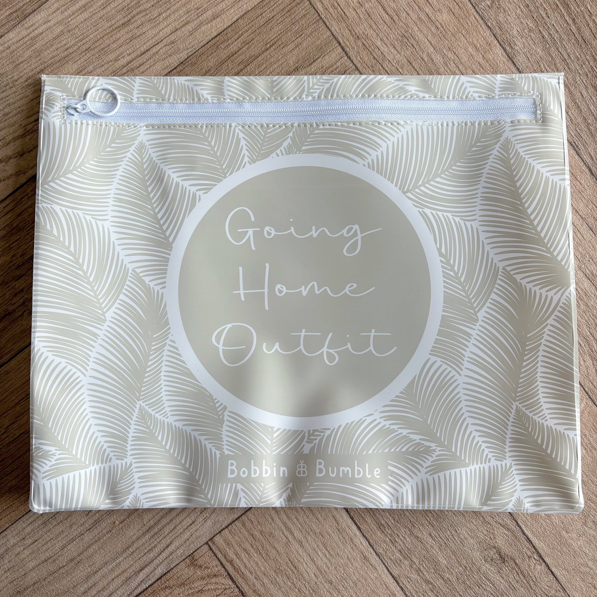 Hospital Bag Organiser Pouches - Unisex Beige Leaf Print