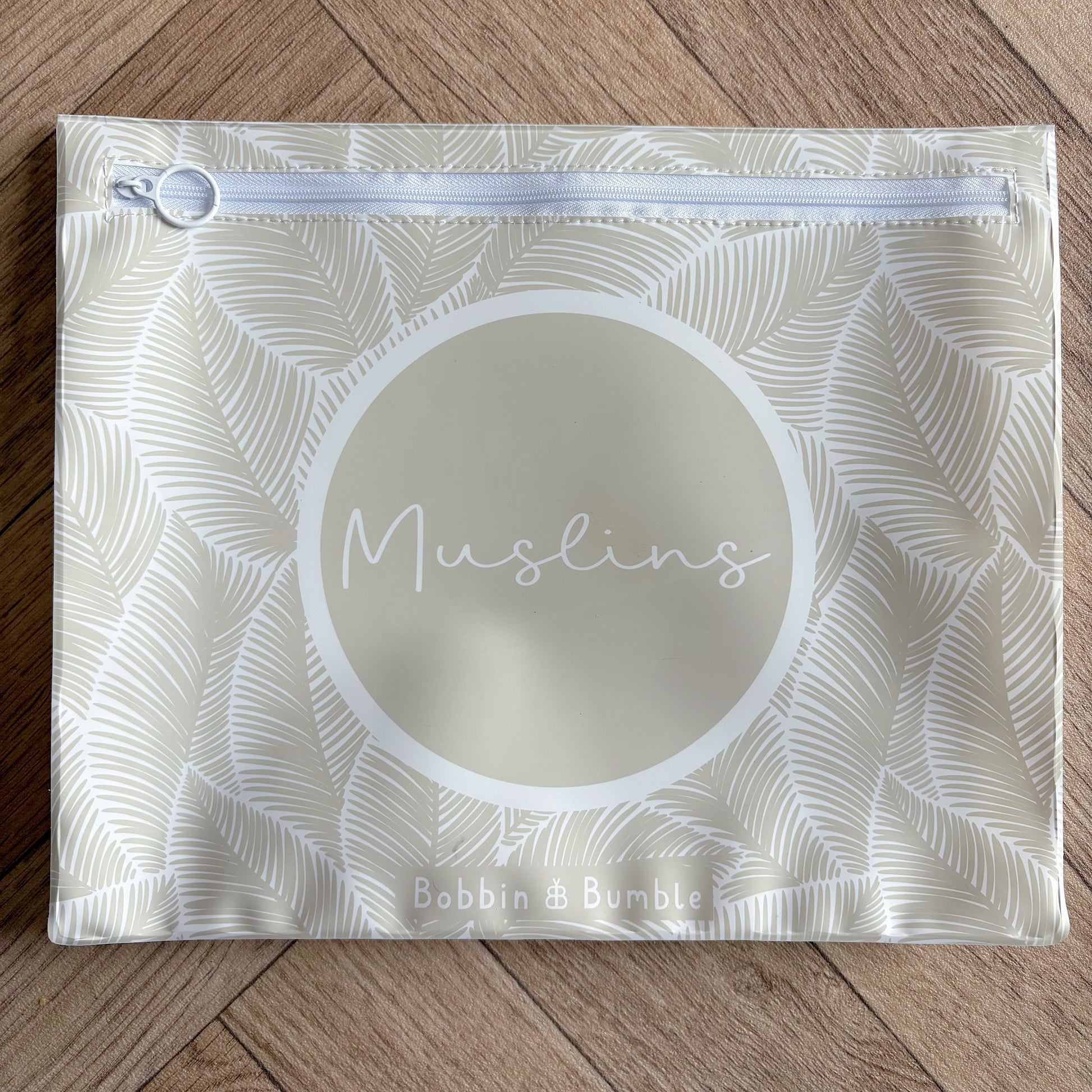 Hospital Bag Organiser Pouches - Unisex Beige Leaf Print