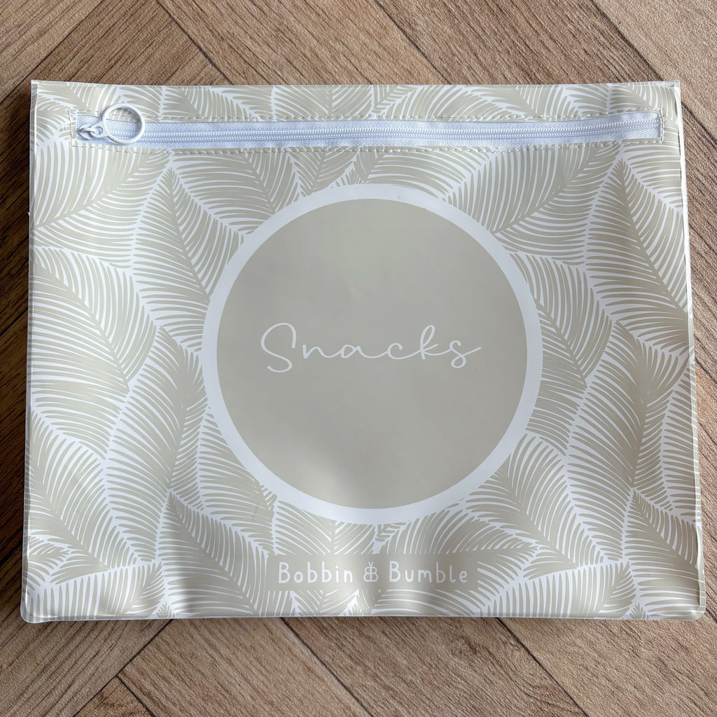 Hospital Bag Organiser Pouches - Unisex Beige Leaf Print