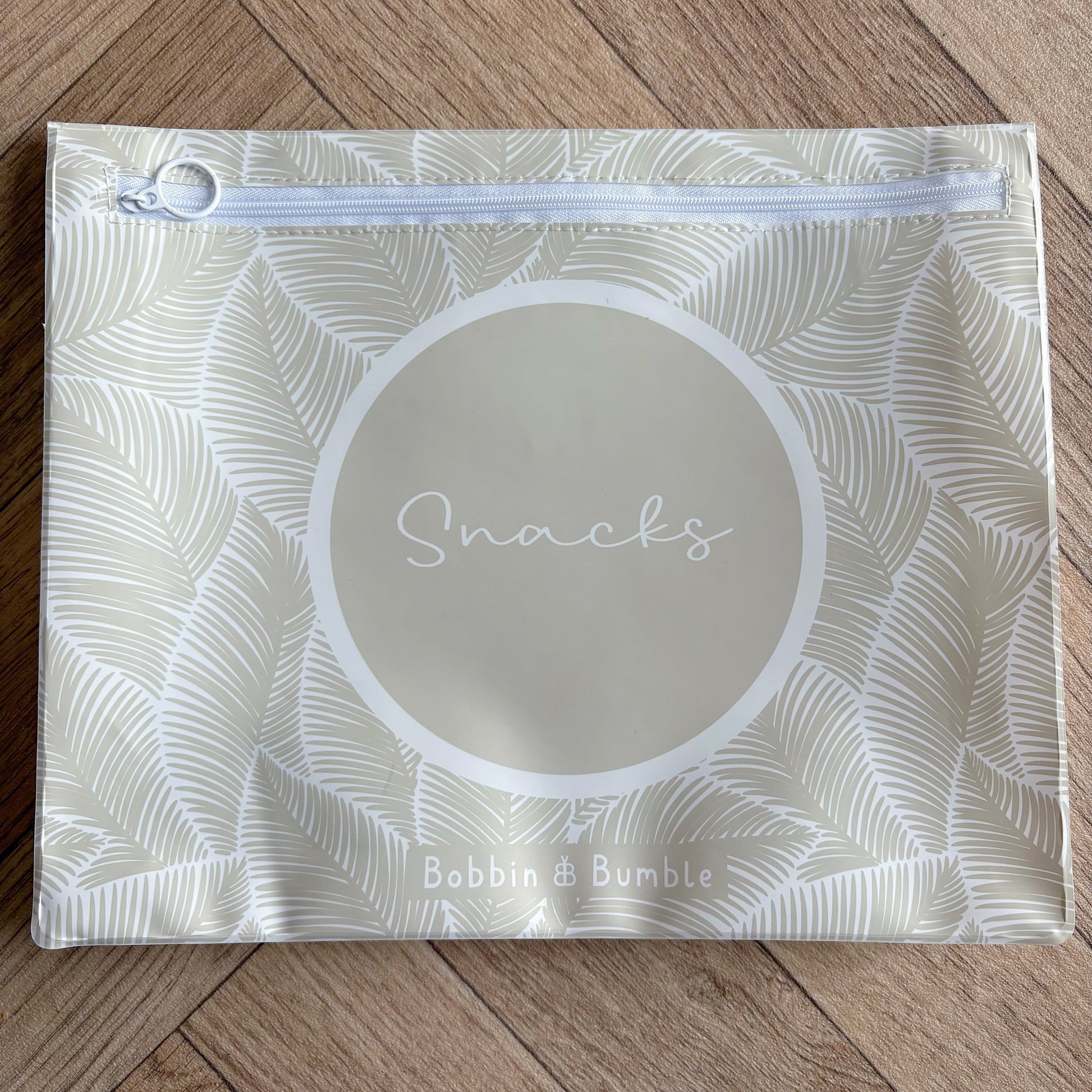 Hospital Bag Organiser Pouches - Unisex Beige Leaf Print