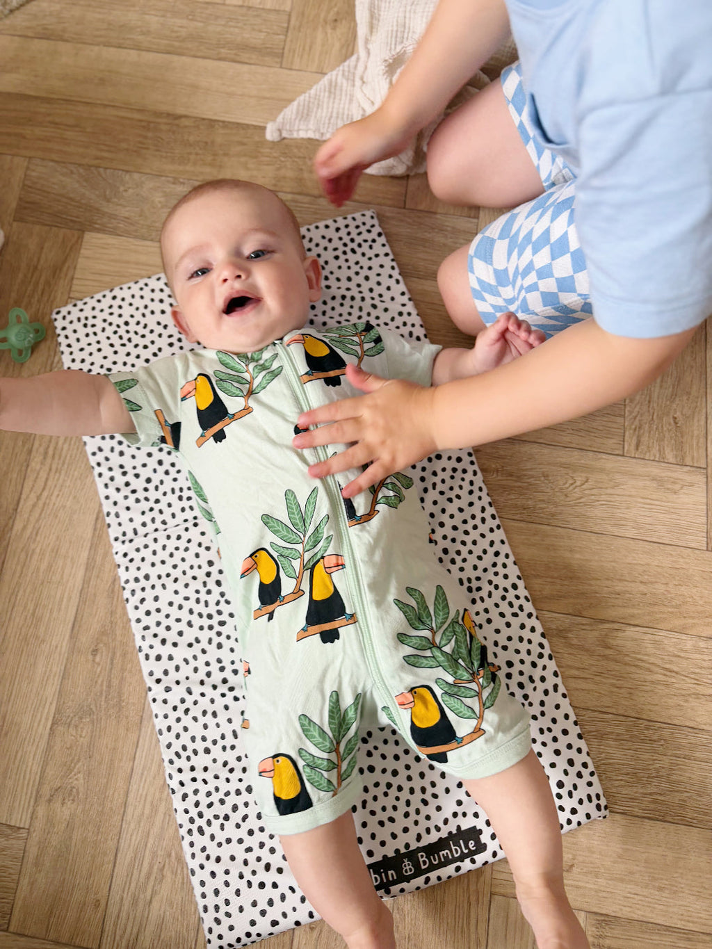 Travel Changing Mat - Black Spotty Print