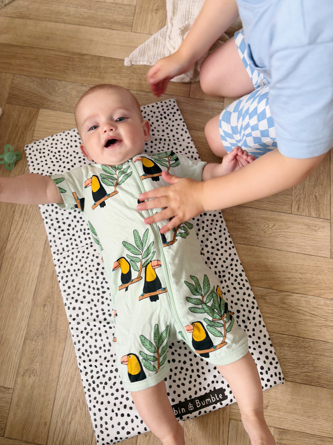 Travel Changing Mat - Black Spotty Print