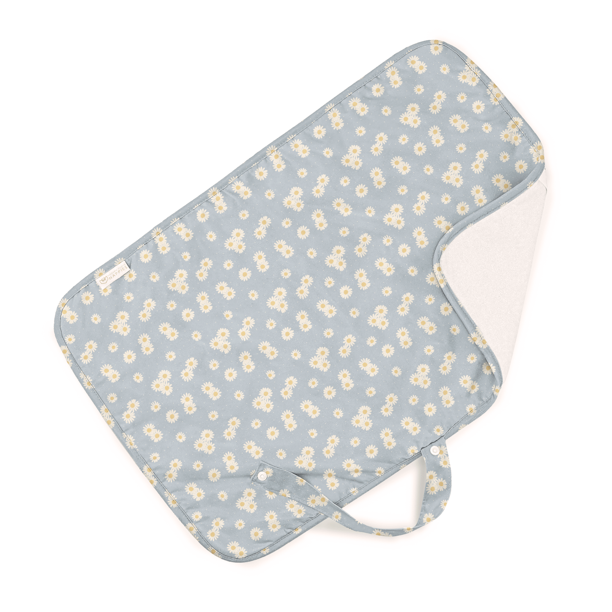 Baby Travel Changing Mat in Ditsy Daisy Sky Blue