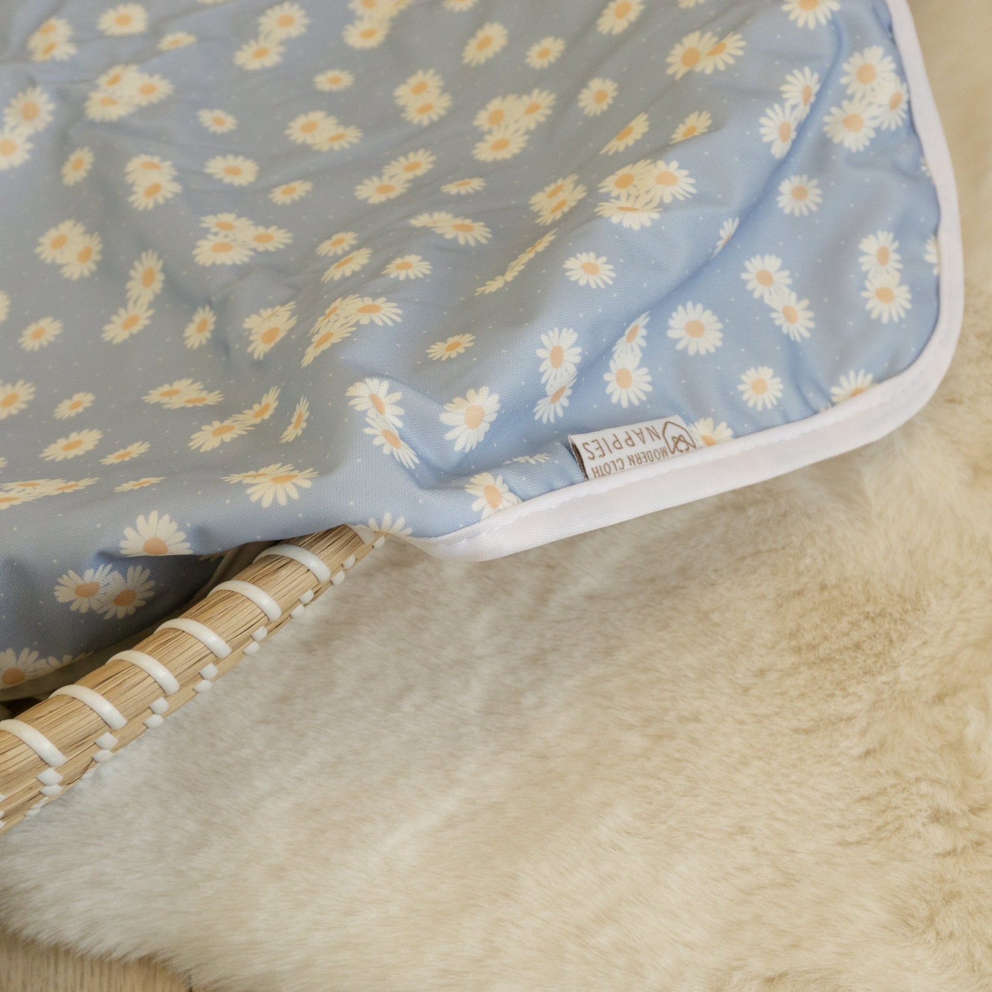Baby Travel Changing Mat in Ditsy Daisy Sky Blue