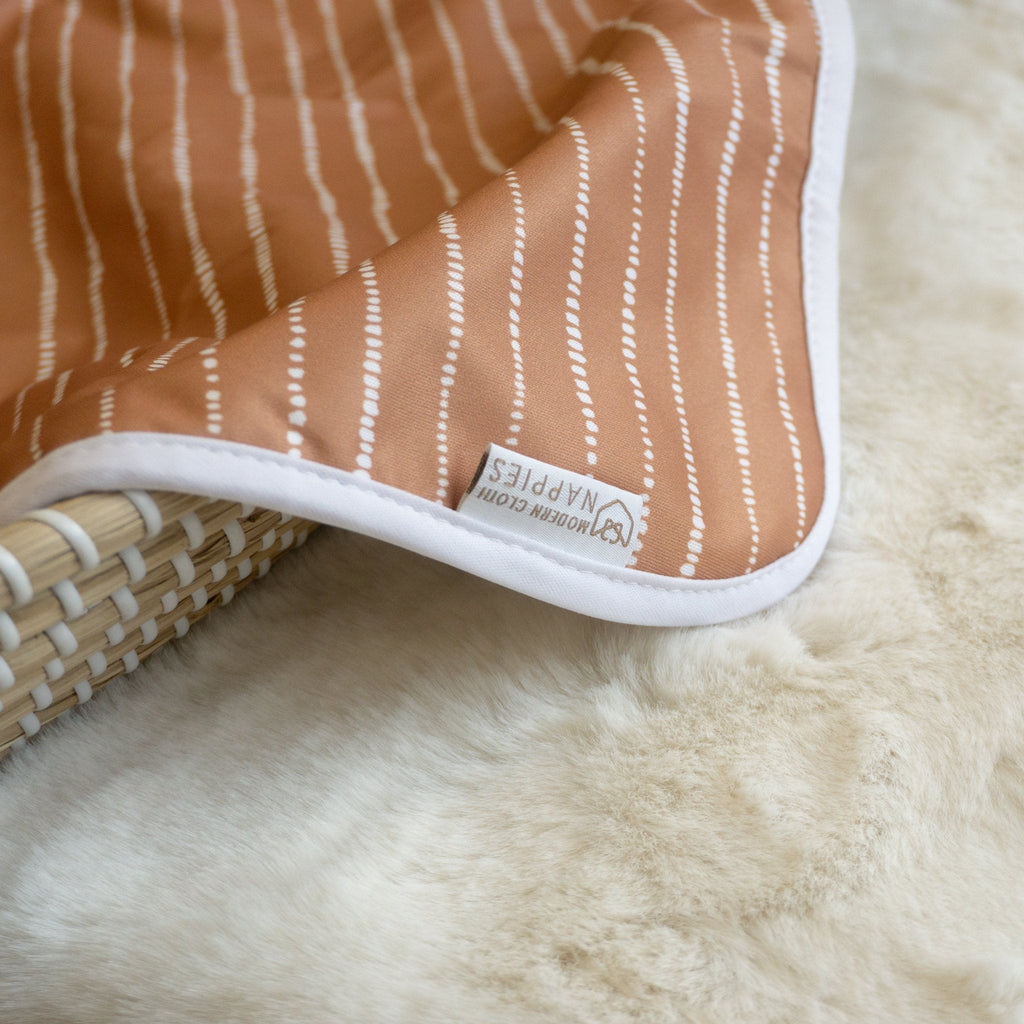 Portable Baby Changing Mat in Dune Tan and White