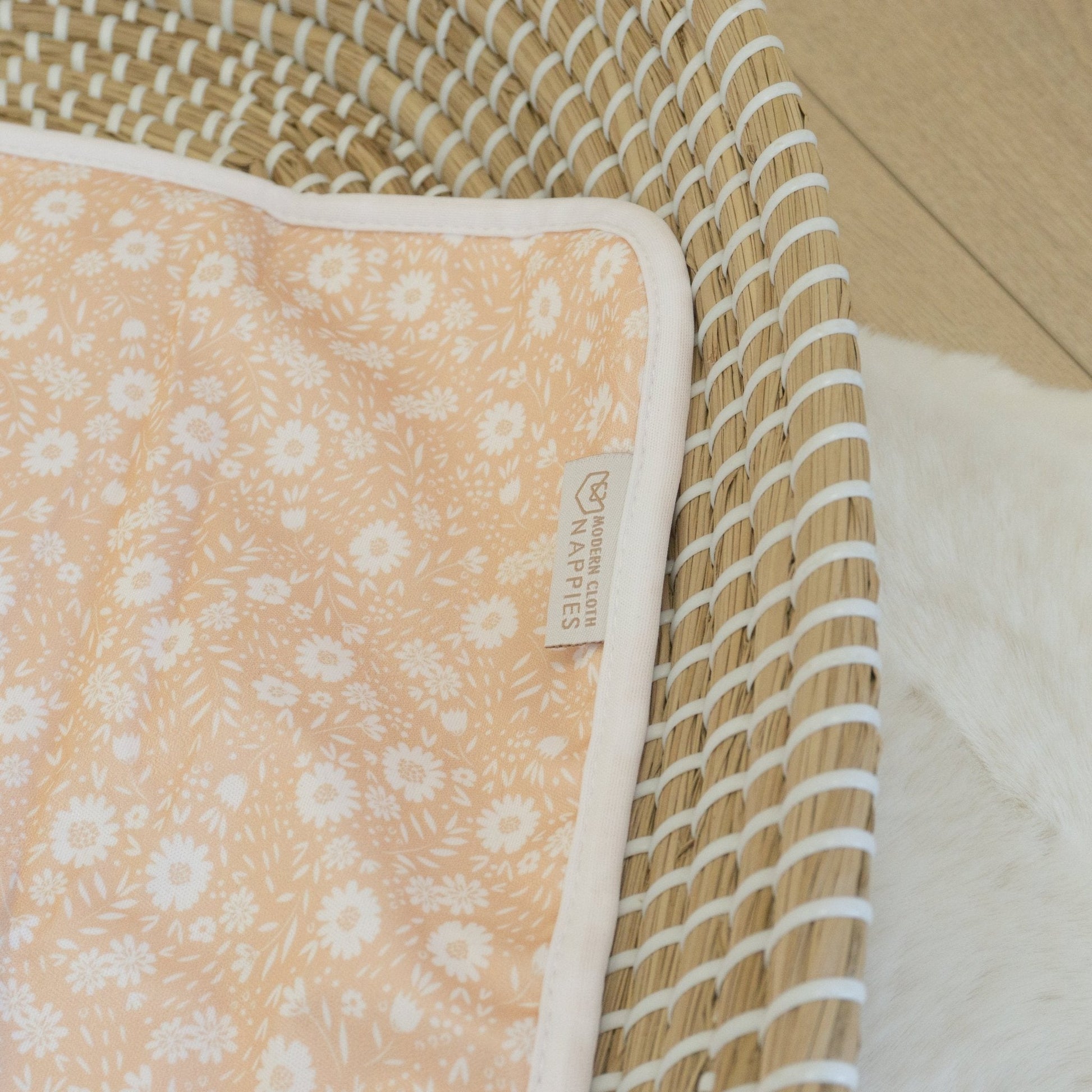 Baby Travel Changing Mat in Flower Power Peach