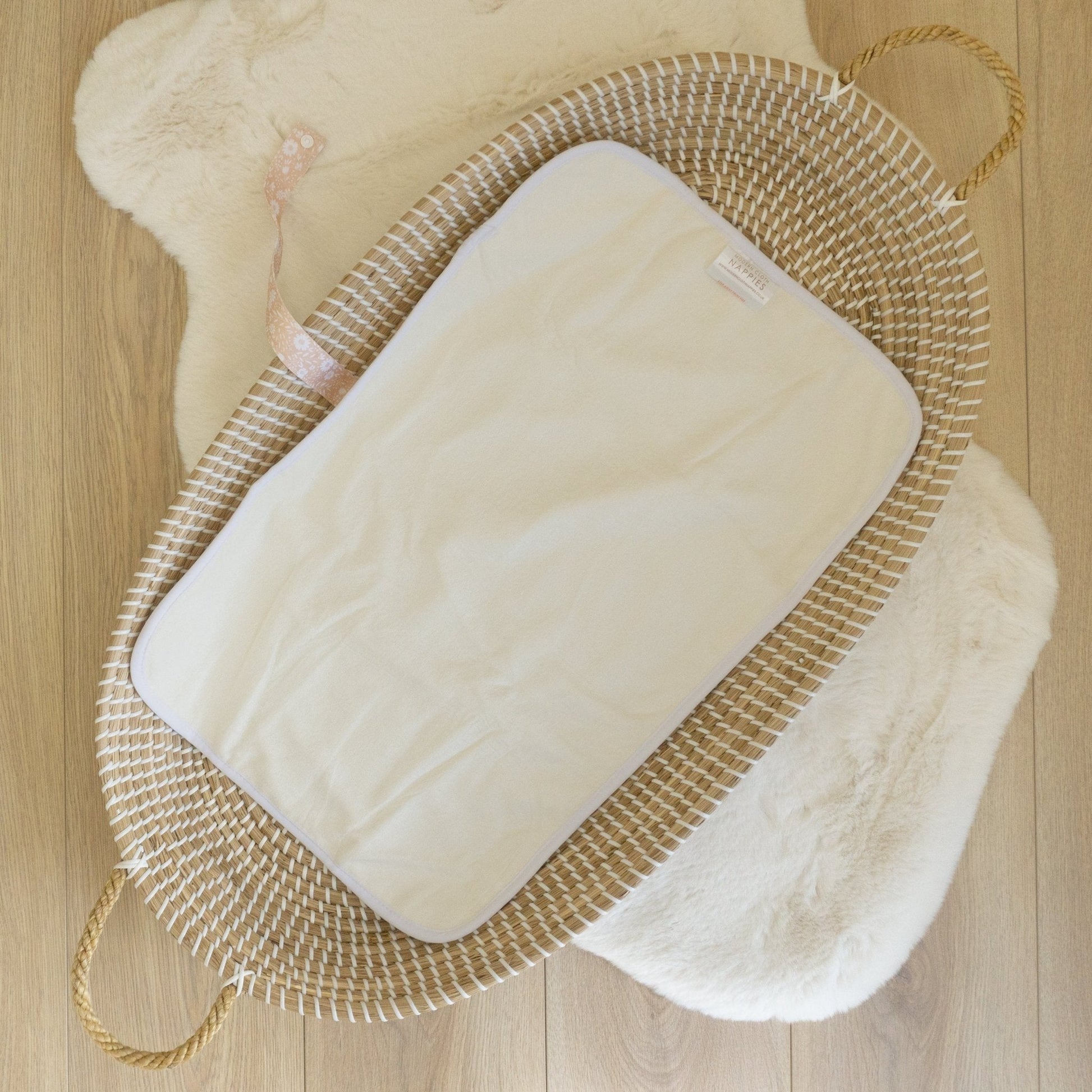 Baby Travel Changing Mat in Flower Power Peach