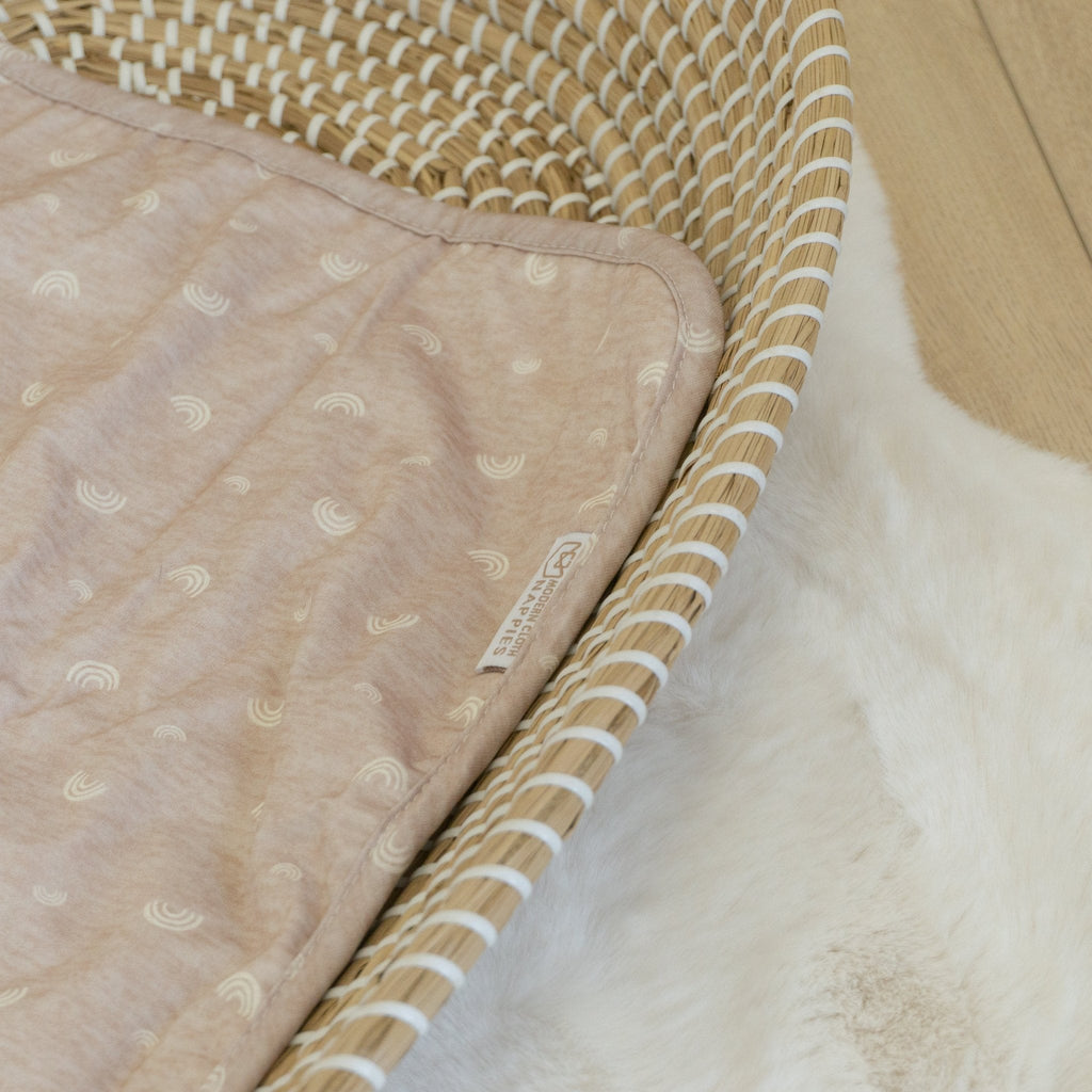 Baby Travel Changing Mat in Rainbow Oatmeal