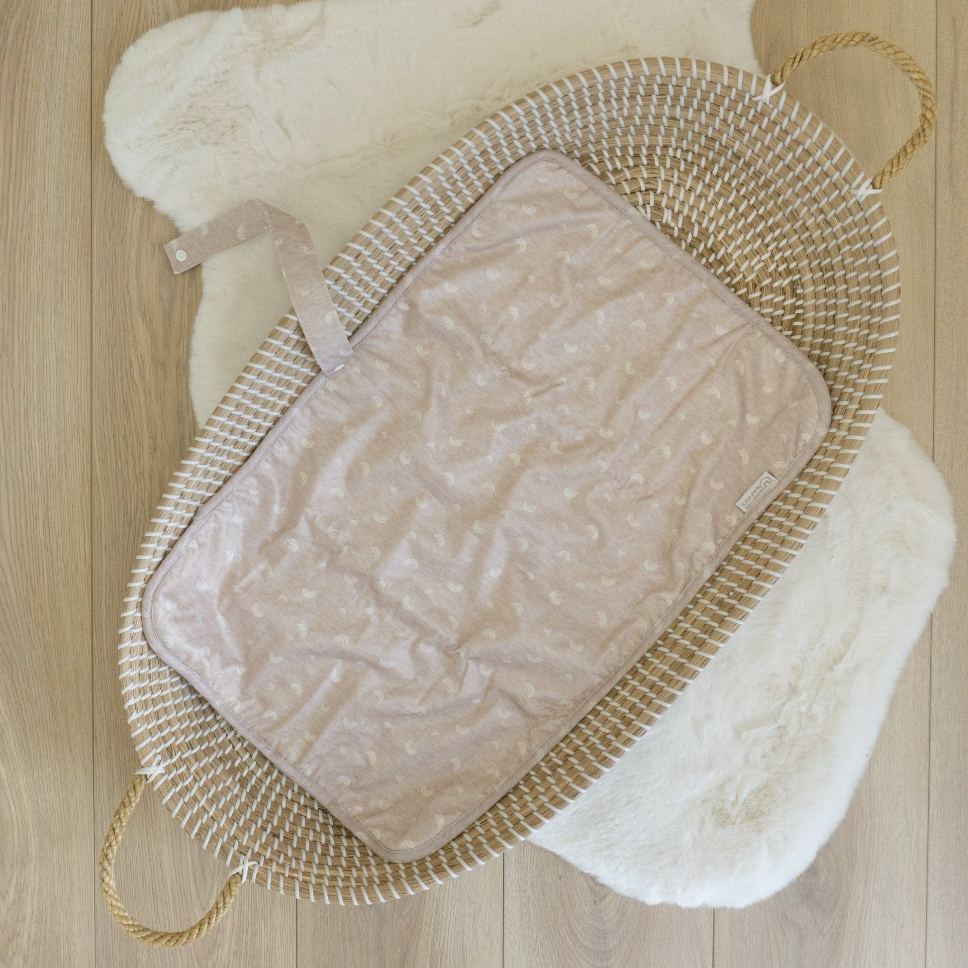 Baby Travel Changing Mat in Rainbow Oatmeal