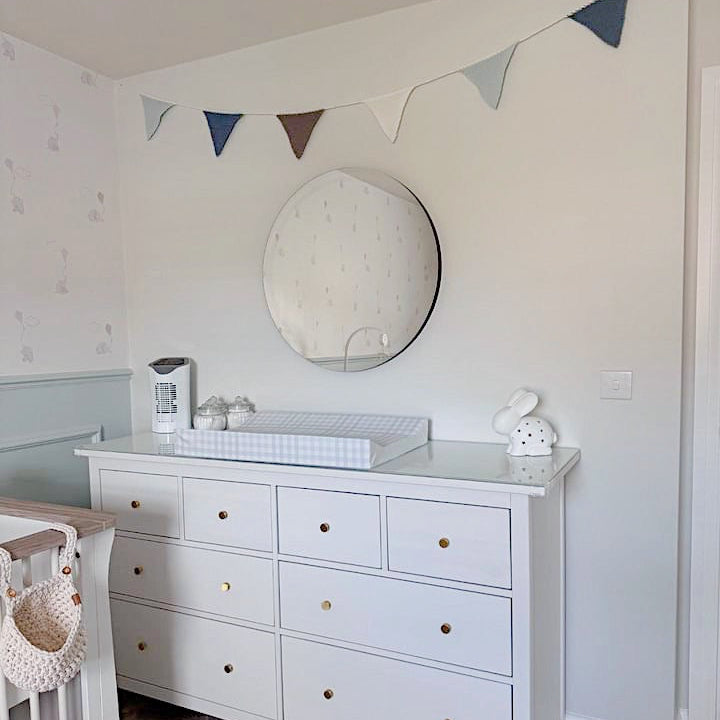 Anti-Roll Wedge Changing Mat - Baby Blue Gingham