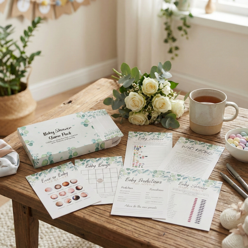 Baby Shower Games Bundle for 6 Activities