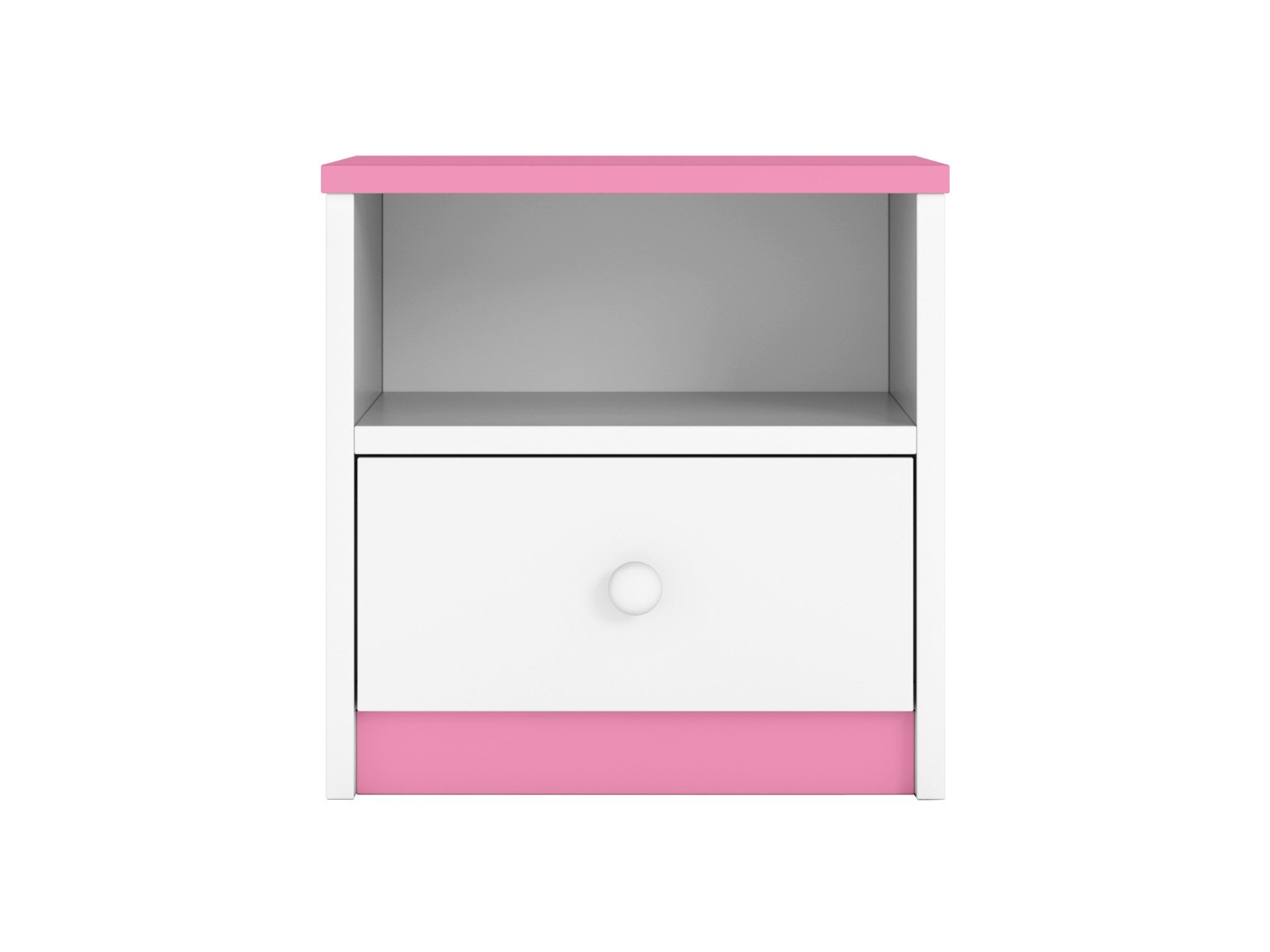 babydreams bedside table with drawer open showing storage space for kids room organization