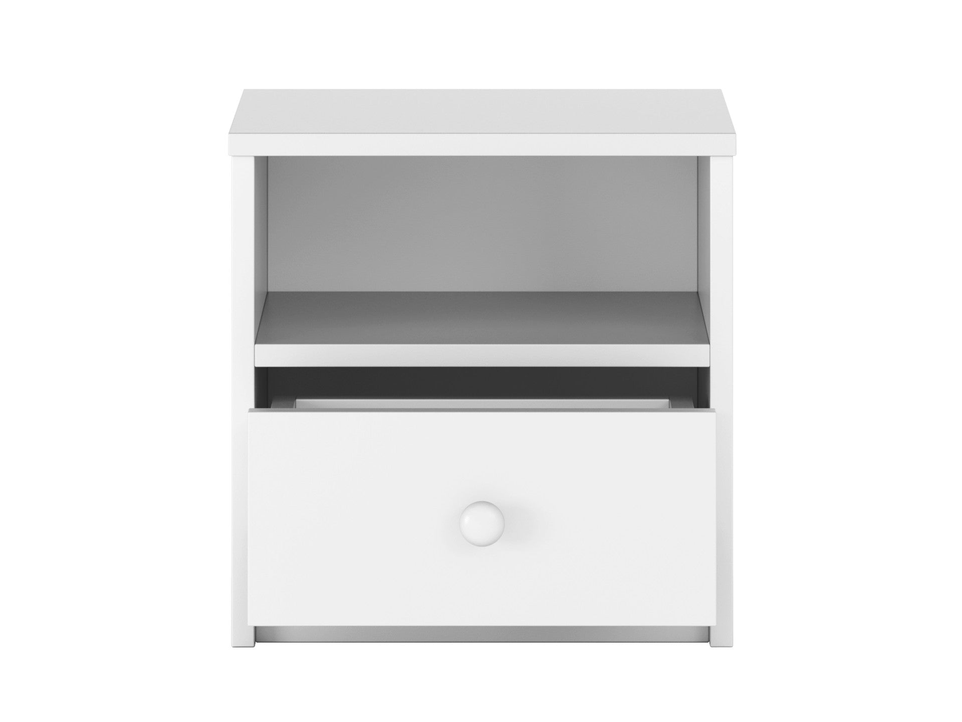 babydreams pink bedside table with drawer and shelf for kids room organization