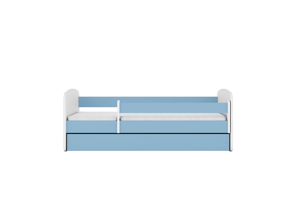 babydreams childrens bed with birch slat frame and safety guardrail in a cozy room