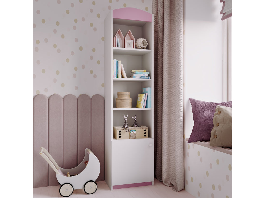 babydreams single shelf in a vibrant kids room with soft morning light highlighting its safe rounded edges