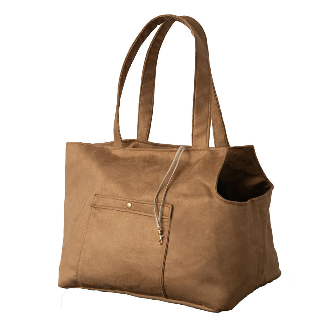 Caramel Suede Camden Bear Dog Carrier