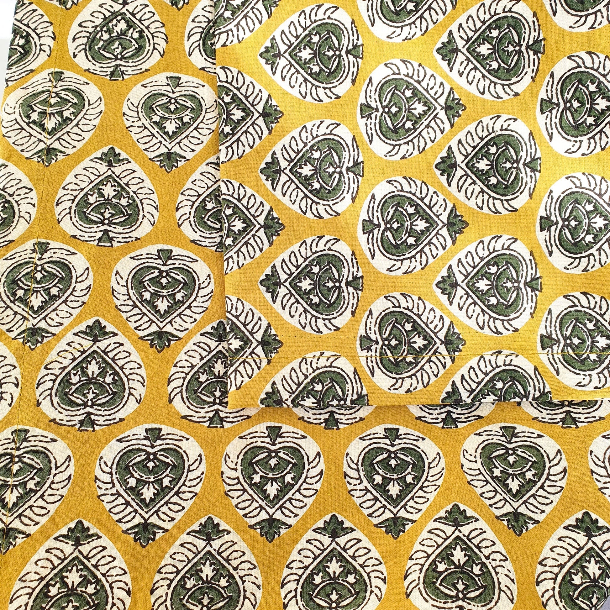 Bagru Block Printed Placemats Set of 2 Handmade Cotton Table Mats