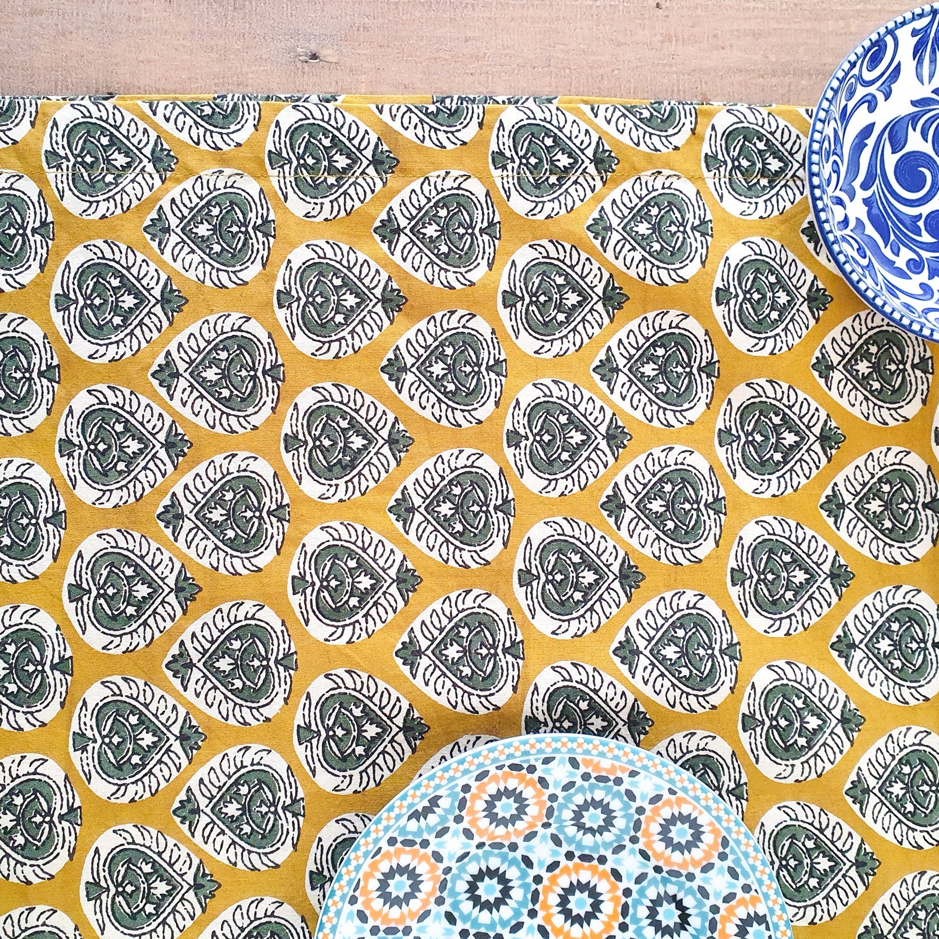 Bagru Block Printed Placemats Set of 2 Handmade Cotton Table Mats