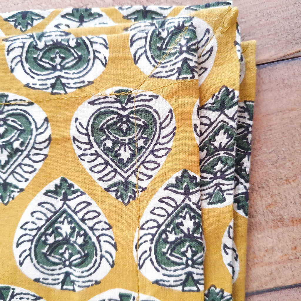 Bagru Block Printed Placemats Set of 2 Handmade Cotton Table Mats