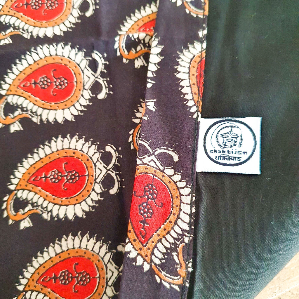 Bagru Paisley Block Printed Placemats Set of 2 Handmade Cotton