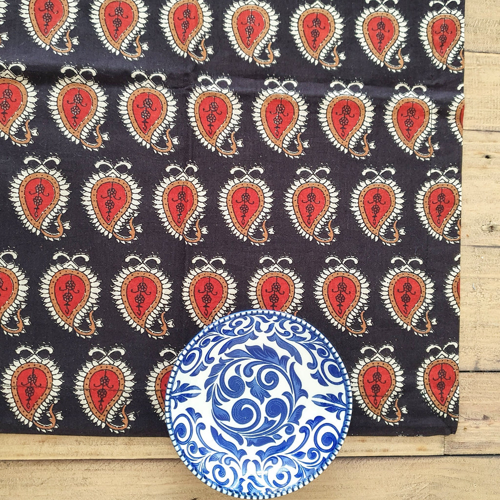 Bagru Paisley Block Printed Placemats Set of 2 Handmade Cotton