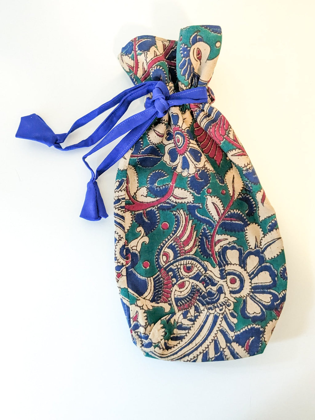 Reusable Kalamkari Cotton Bottle Gift Bag