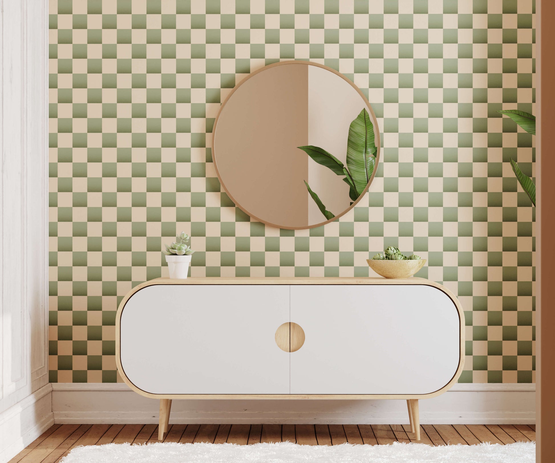 Bakersfield Chequerboard Wallpaper Modern Design