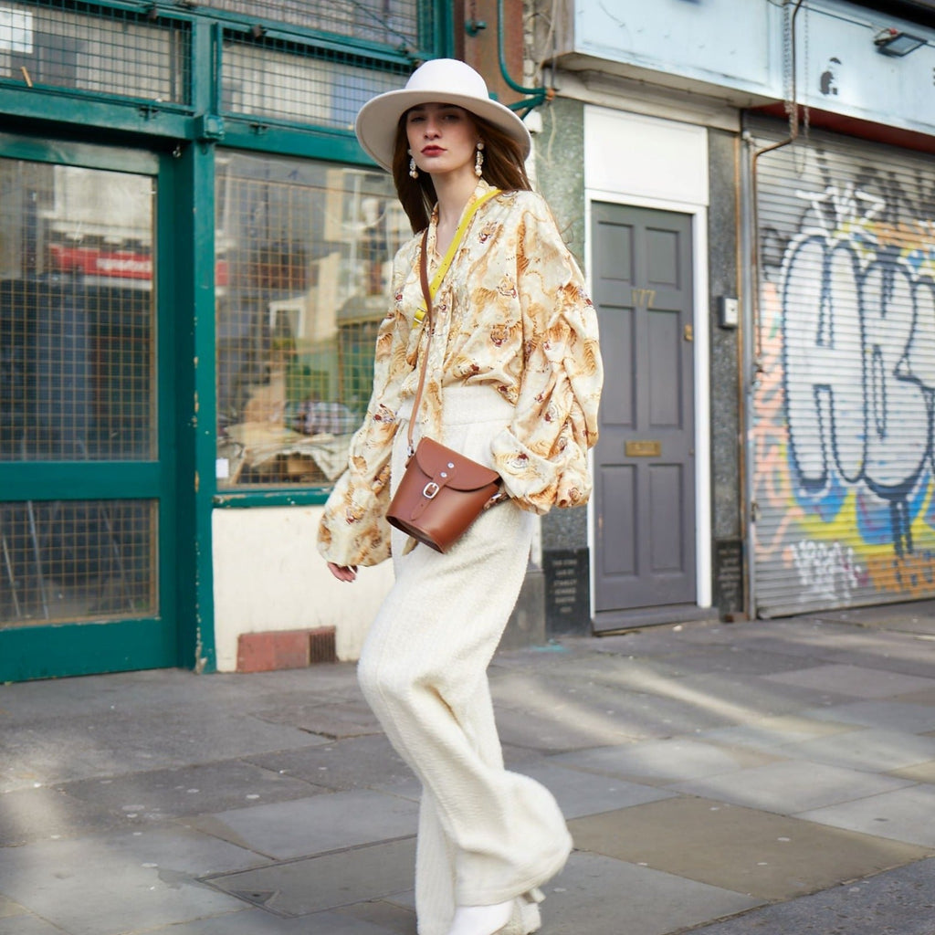 Handmade Leather Barrel Bag in Oxblood
