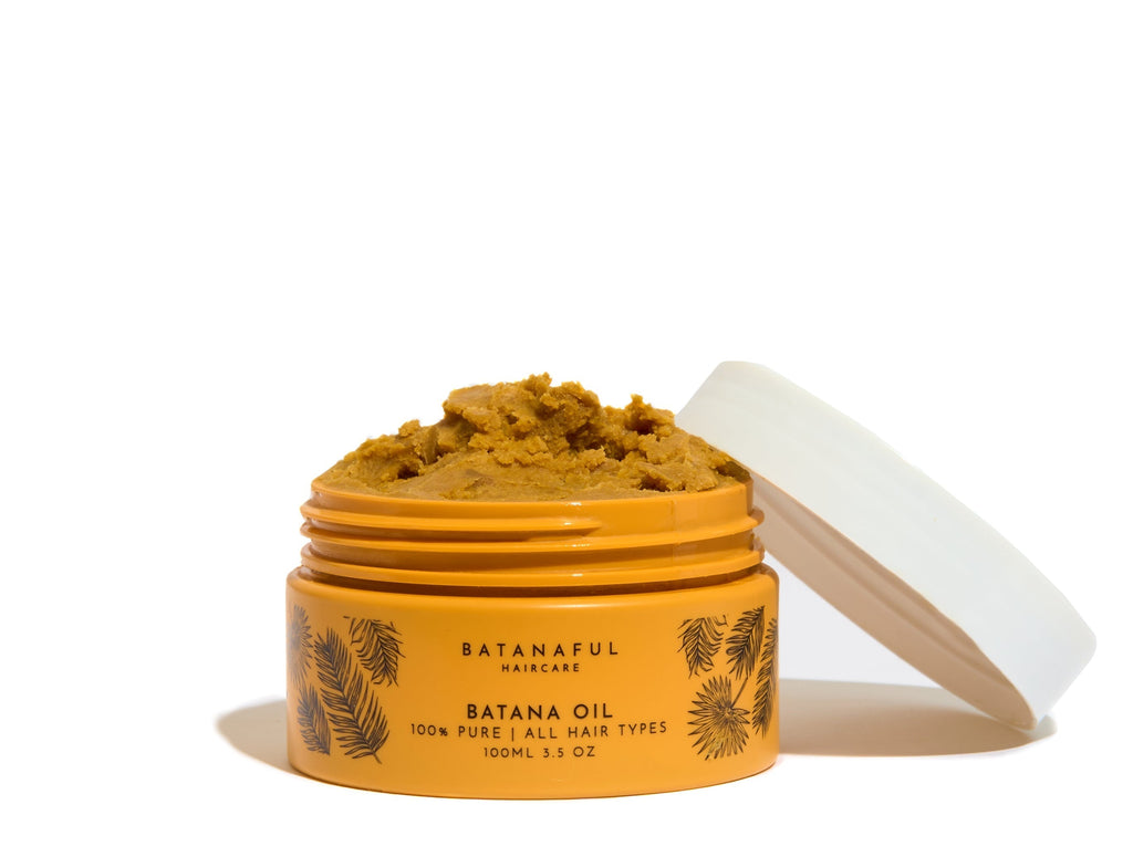 Open jar of Batanaful hair care product on a white background on Sostter