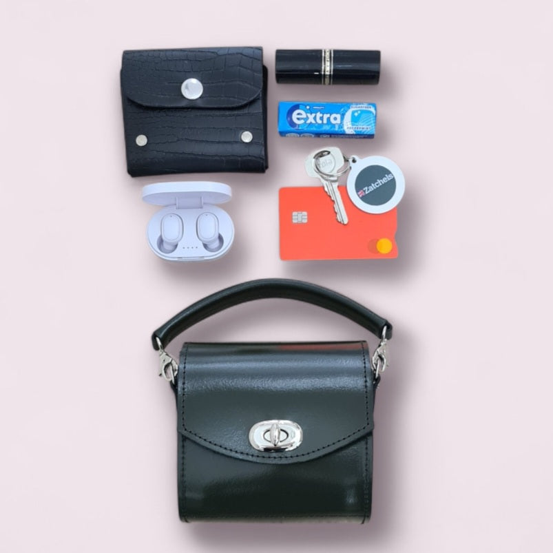 Handmade High Shine Leather Handbag in Ivy Green