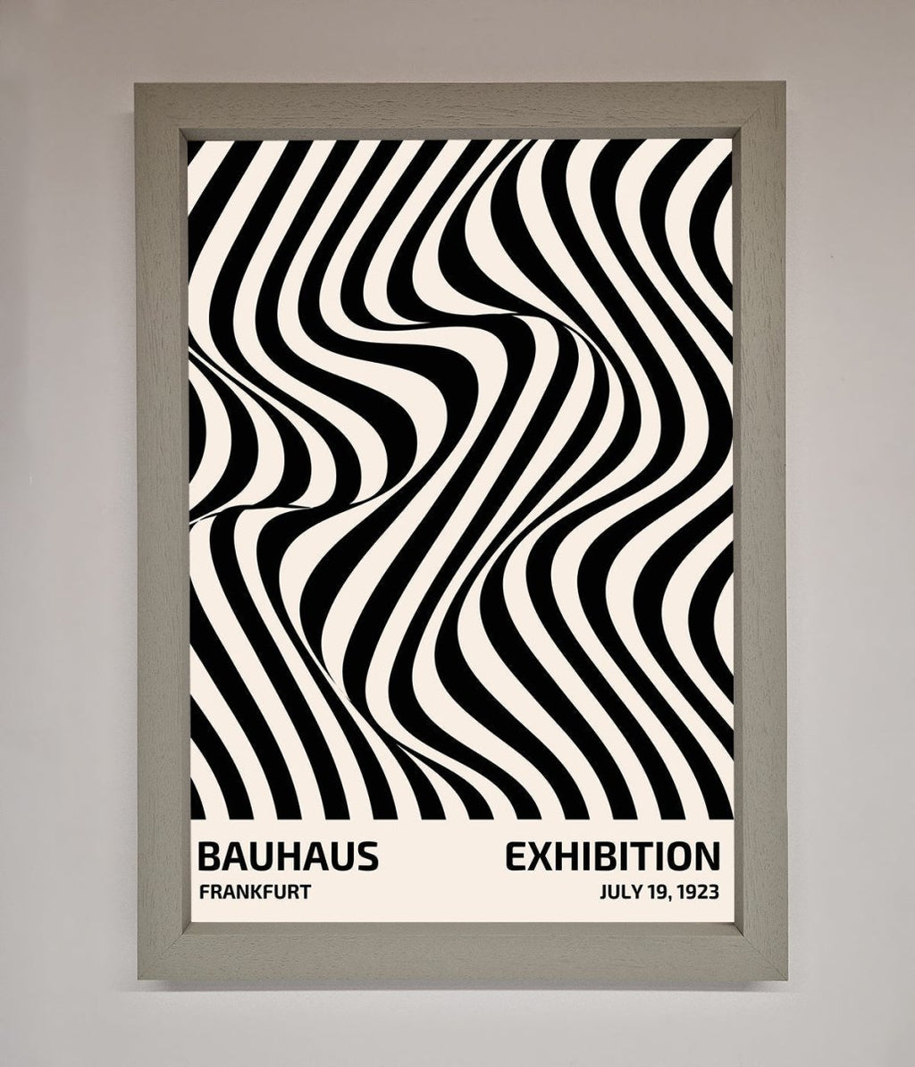 Wavy Black Lines Framed Poster