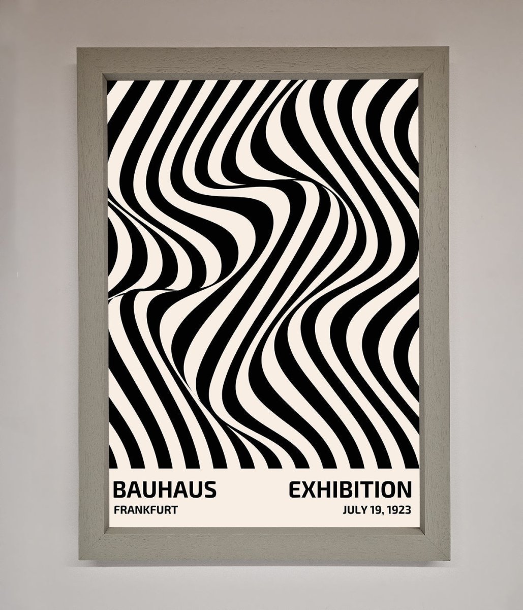 Wavy Black Lines Framed Poster